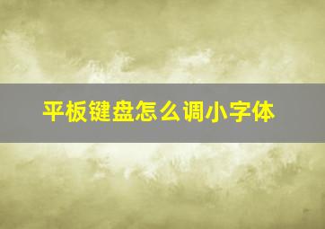 平板键盘怎么调小字体