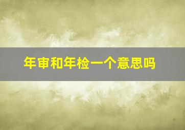 年审和年检一个意思吗