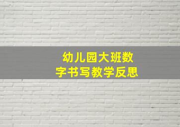 幼儿园大班数字书写教学反思