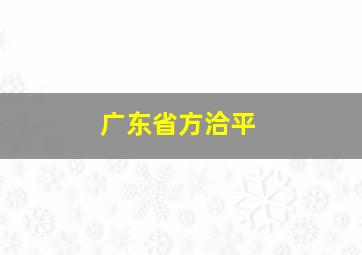 广东省方洽平