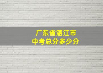 广东省湛江市中考总分多少分