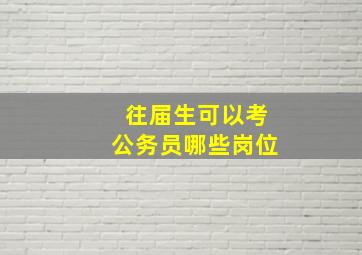 往届生可以考公务员哪些岗位