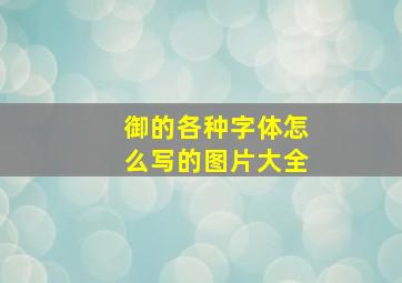 御的各种字体怎么写的图片大全