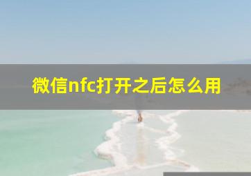 微信nfc打开之后怎么用