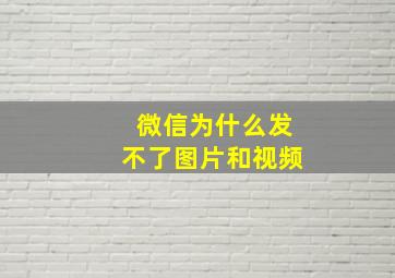 微信为什么发不了图片和视频