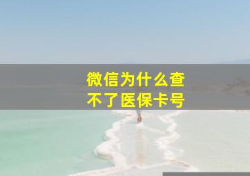 微信为什么查不了医保卡号