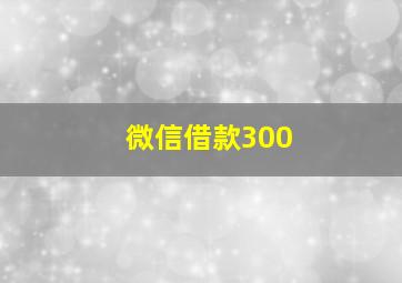 微信借款300