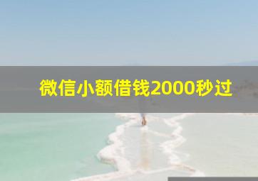 微信小额借钱2000秒过