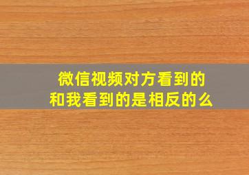 微信视频对方看到的和我看到的是相反的么