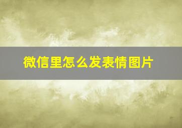 微信里怎么发表情图片