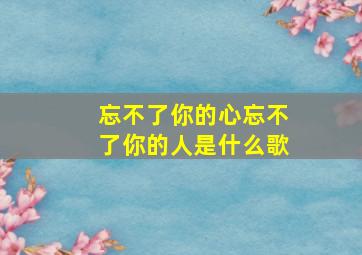 忘不了你的心忘不了你的人是什么歌