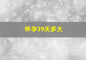 怀孕39天多大