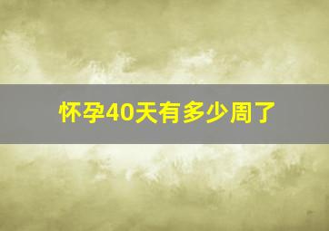 怀孕40天有多少周了