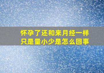 怀孕了还和来月经一样只是量小少是怎么回事