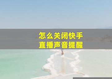 怎么关闭快手直播声音提醒