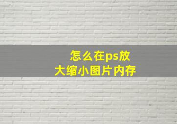 怎么在ps放大缩小图片内存