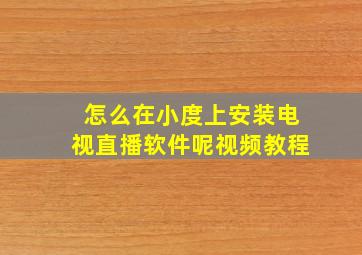 怎么在小度上安装电视直播软件呢视频教程