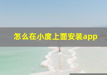 怎么在小度上面安装app