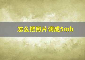 怎么把照片调成5mb