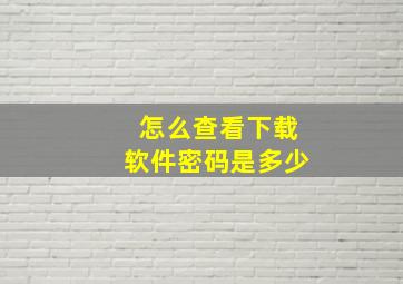 怎么查看下载软件密码是多少