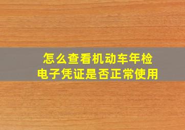 怎么查看机动车年检电子凭证是否正常使用