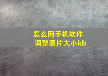 怎么用手机软件调整图片大小kb