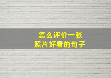 怎么评价一张照片好看的句子