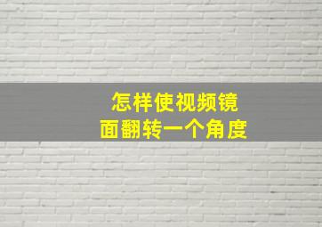 怎样使视频镜面翻转一个角度