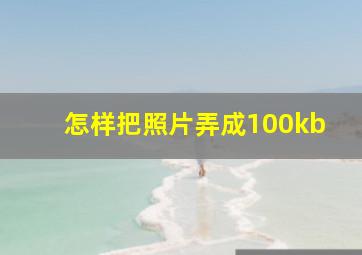 怎样把照片弄成100kb