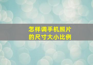 怎样调手机照片的尺寸大小比例