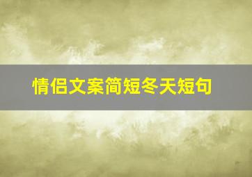 情侣文案简短冬天短句