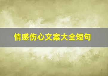 情感伤心文案大全短句