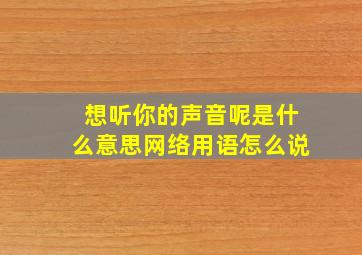 想听你的声音呢是什么意思网络用语怎么说