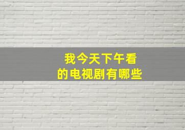 我今天下午看的电视剧有哪些