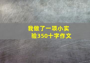 我做了一项小实验350十字作文