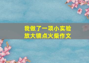 我做了一项小实验放大镜点火柴作文