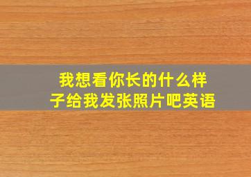 我想看你长的什么样子给我发张照片吧英语