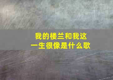 我的楼兰和我这一生很像是什么歌