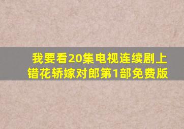 我要看20集电视连续剧上错花轿嫁对郎第1部免费版