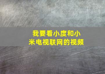 我要看小度和小米电视联网的视频