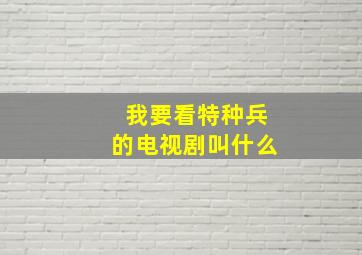 我要看特种兵的电视剧叫什么