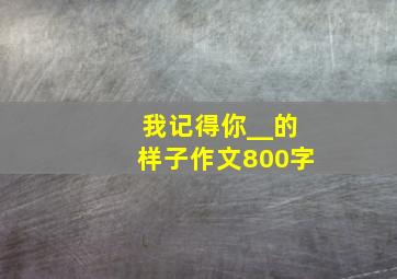 我记得你__的样子作文800字