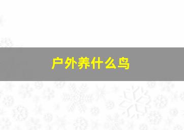 户外养什么鸟