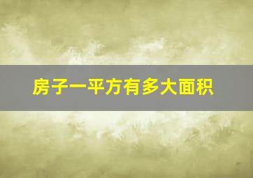 房子一平方有多大面积