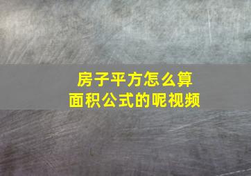 房子平方怎么算面积公式的呢视频