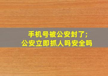 手机号被公安封了;公安立即抓人吗安全吗