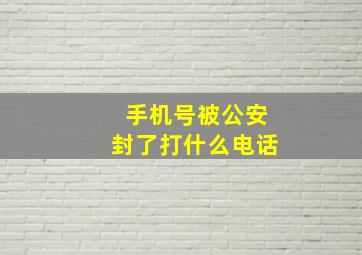 手机号被公安封了打什么电话