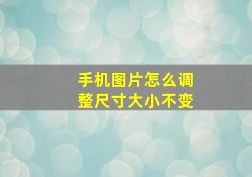 手机图片怎么调整尺寸大小不变