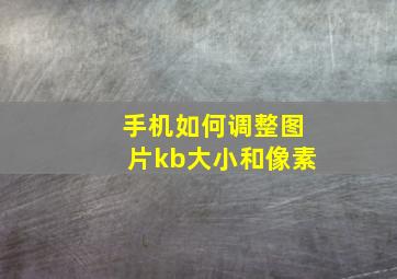 手机如何调整图片kb大小和像素