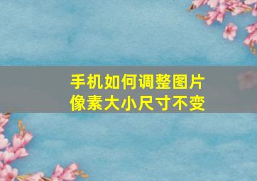 手机如何调整图片像素大小尺寸不变